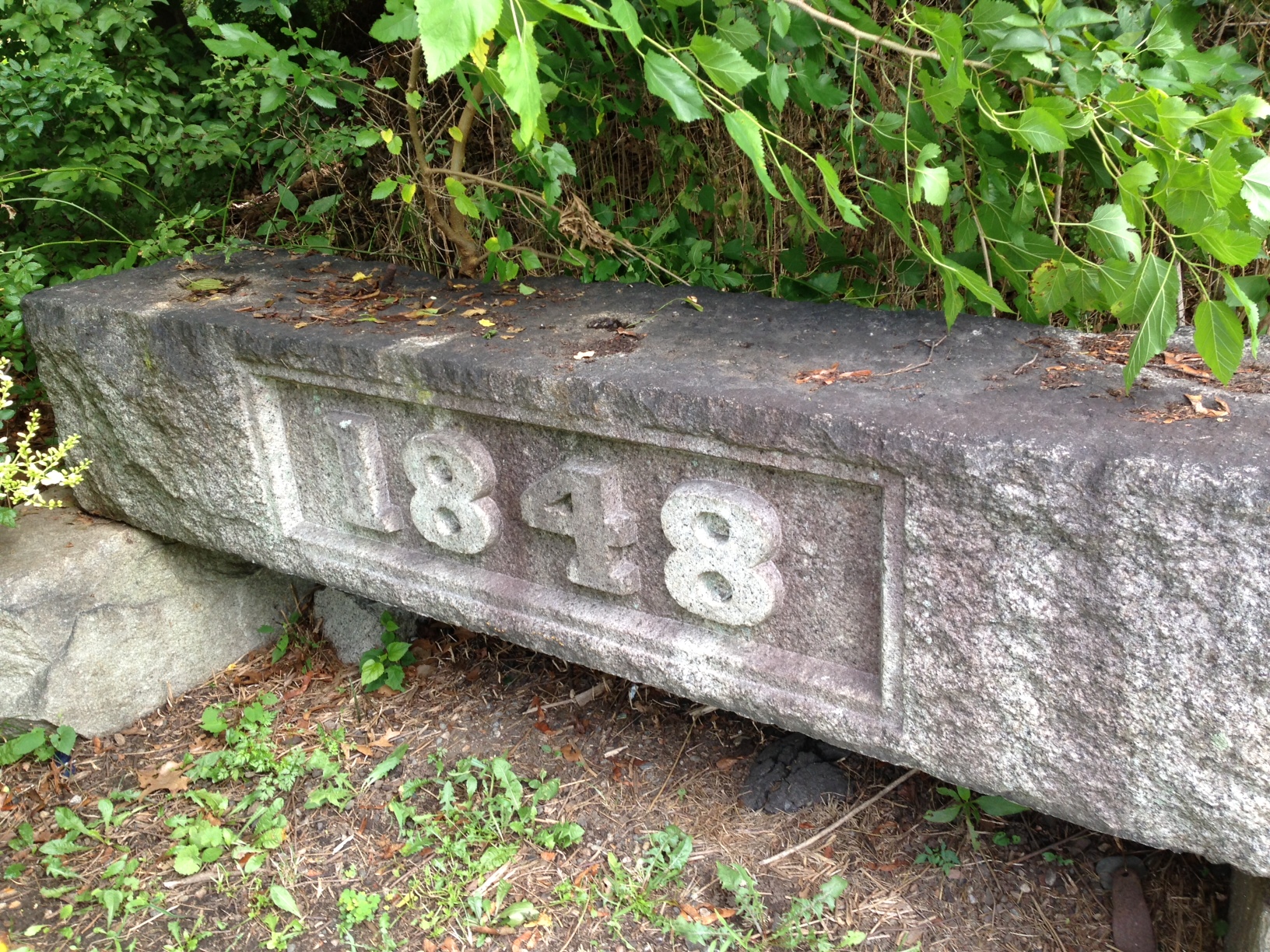 1848 concrete marker on charles river trail cedar/river/walnut?