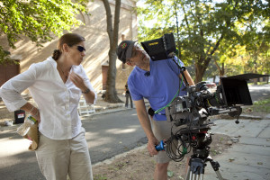 Director Mary Mazzio and fellow Wellesleyite, director of photography Richard Klug. Photo by Richard Schultz