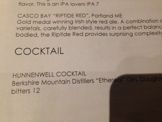 The Local Hunnewell cocktail