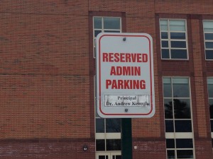 Andrew Keough principal parking space wellesley high 