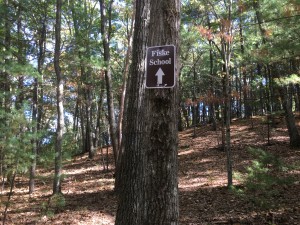 fiske school sign town forest near longfellow pond wellesley