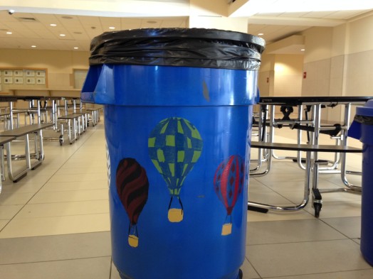 Trash cans, Wellesley High School