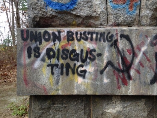 The Arches are the canvas of choice for Wellesley's graffiti artists. Some messages are political, like this one, some taggers just want you to know that they were there.