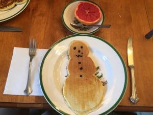 snowman pancake