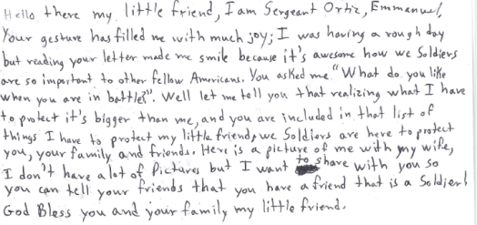 soldier's letter