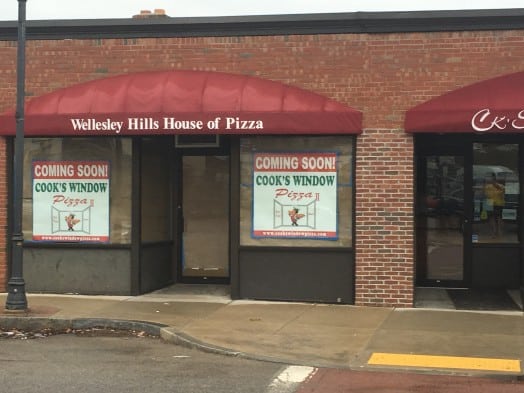 Wellesley Hills House of Pizza cooks window pizza II