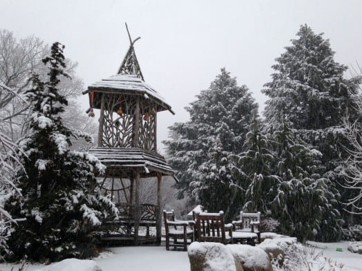 Pagoda at Weezie's Garden, Elm Bank Reservation