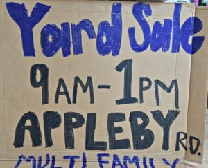 Appleby Yard Sale wellesley
