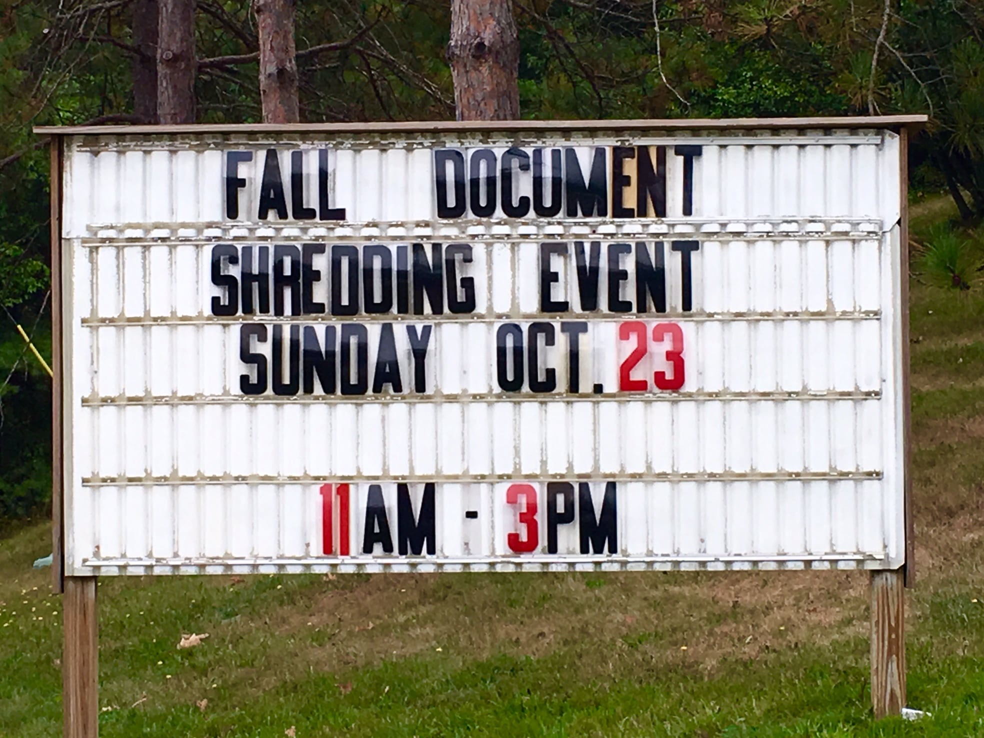 Wellesley RDF, Shredding event