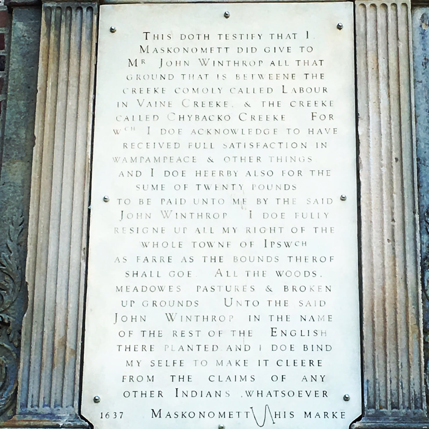 When you have your land contract with the Indians carved onto the side of your mansion for all to see, does it really stop all the questions, I wonder.