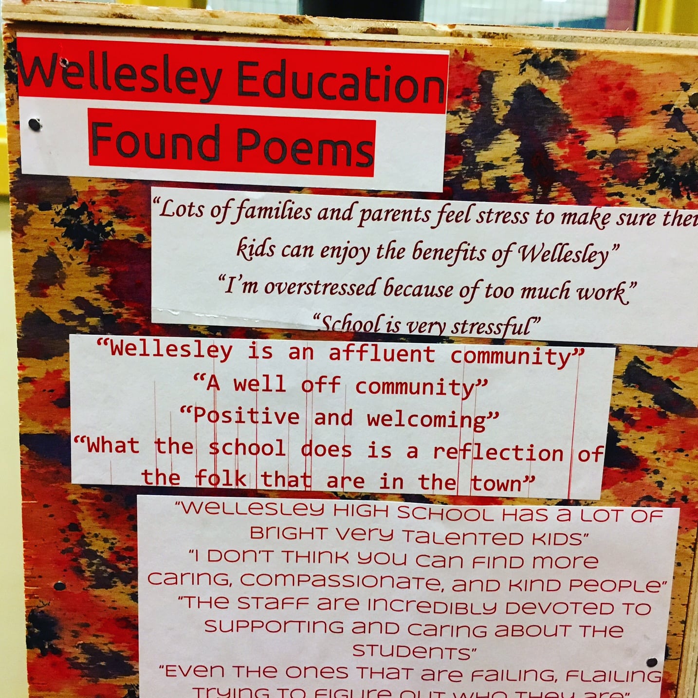 Wellesley HS, Evolutions program