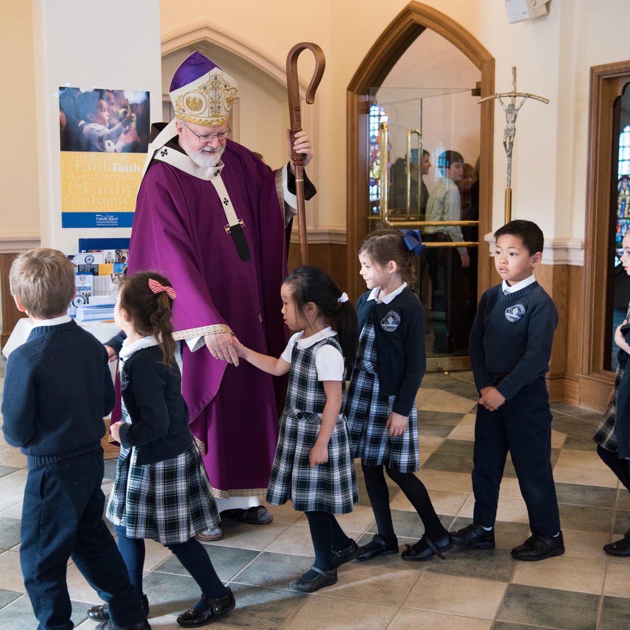 Cardinal O'Malley visits St. John School in Wellesley