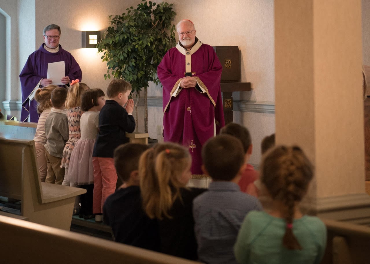 Cardinal O'Malley visits St. John School in Wellesley