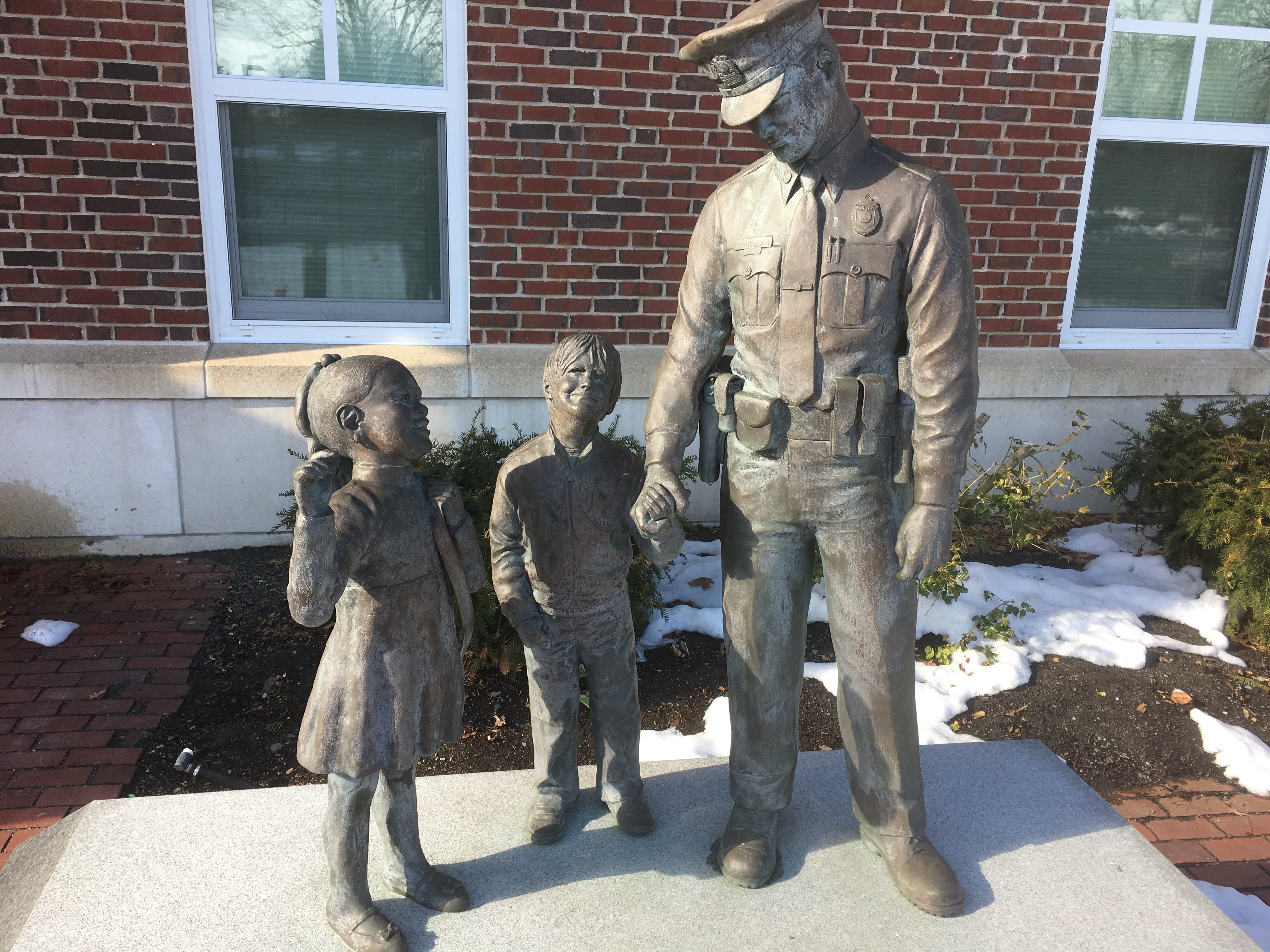 Wellesley police station sculpture