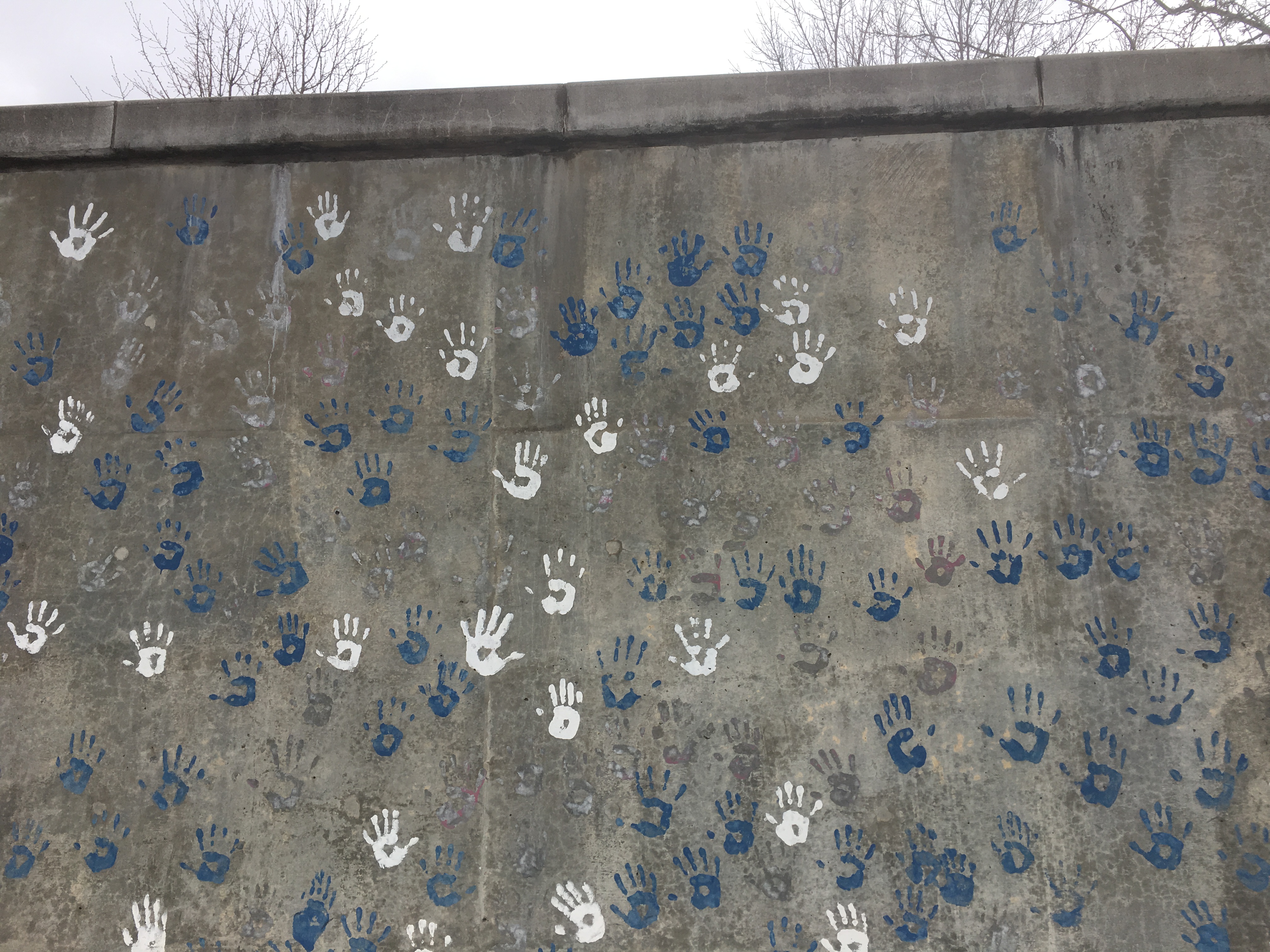 Hands wall at Bates Elementary School in Wellesley