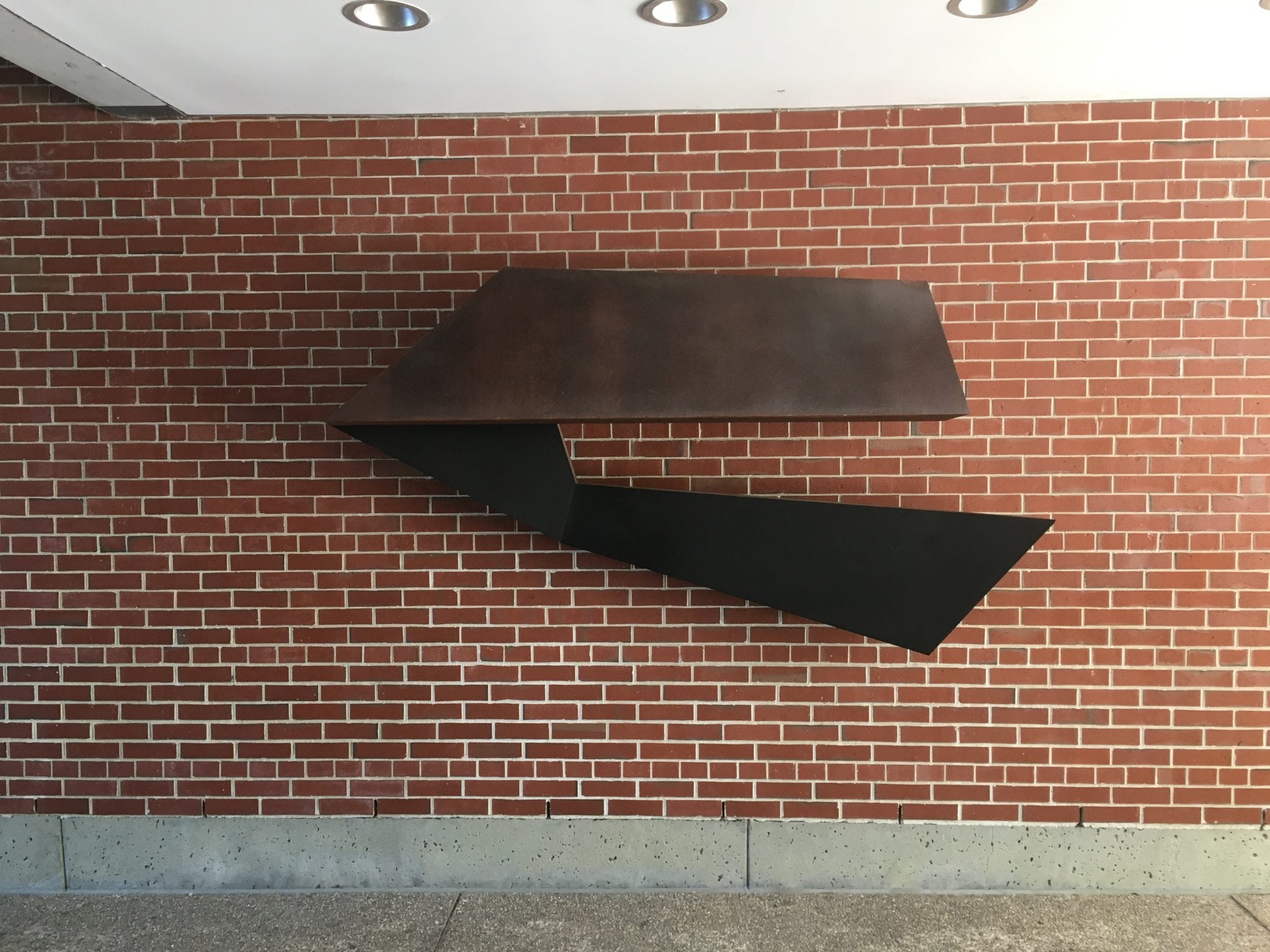 Beverly Pepper's Milano steel sculpture outside of Wellesley College Davis Museum