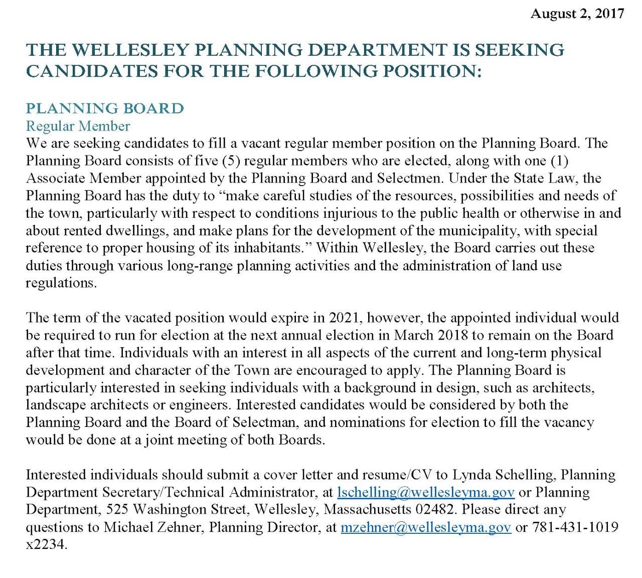 Wellesley Planning Board