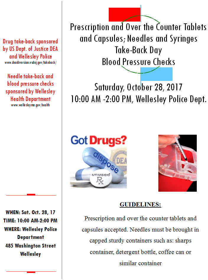 drug takeback wellesley police
