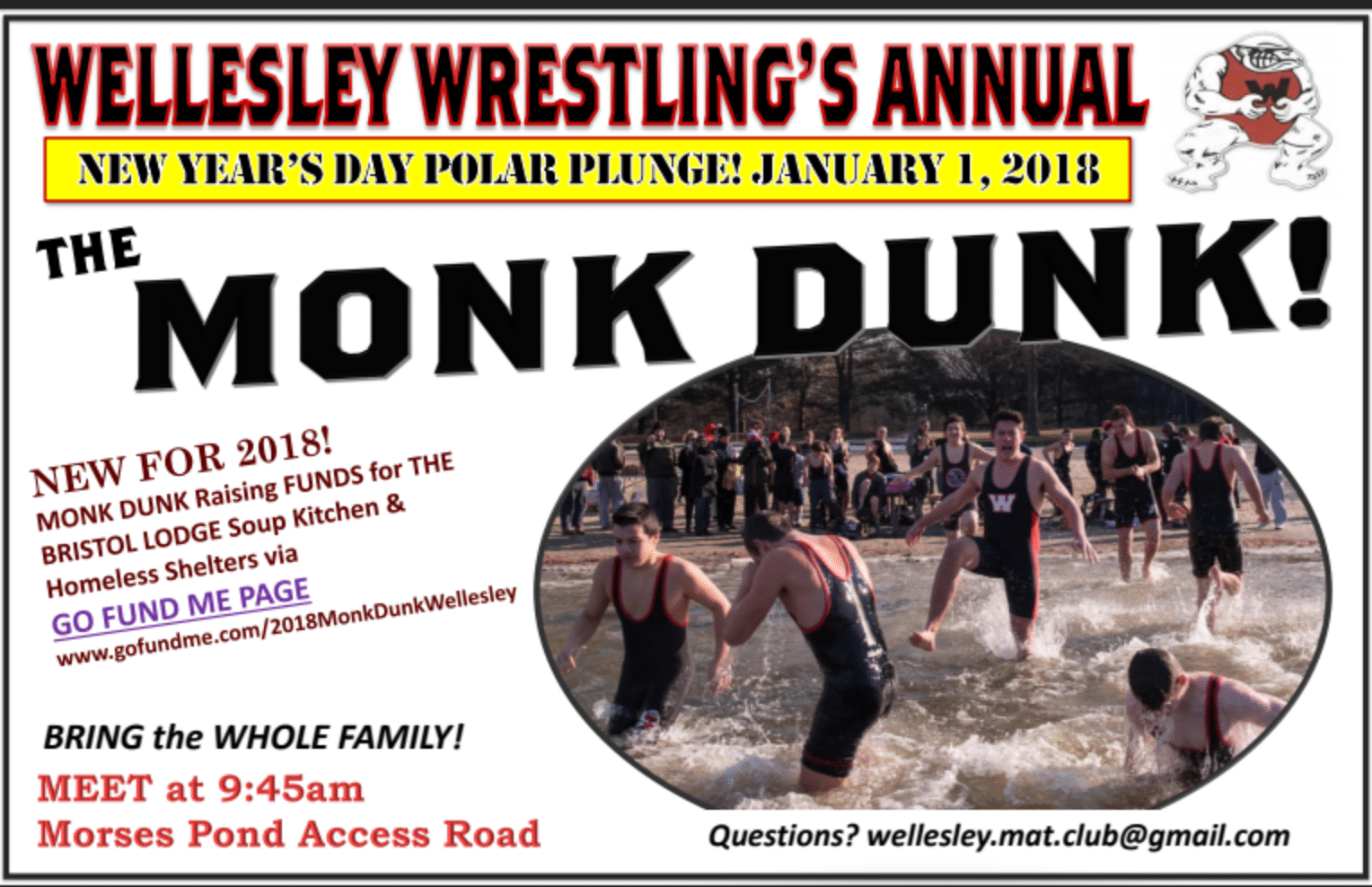 Wellesley High wrestlers polar plunge