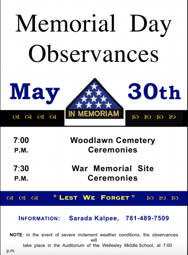 Wellesley memorial day