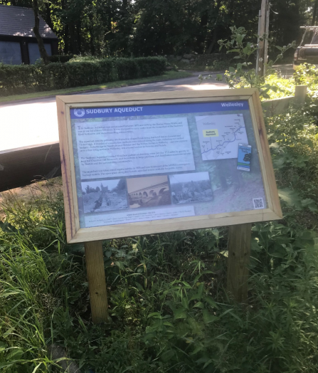 Sudbury Aqueduct sign in Wellesley