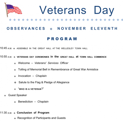 veterans day wellesley