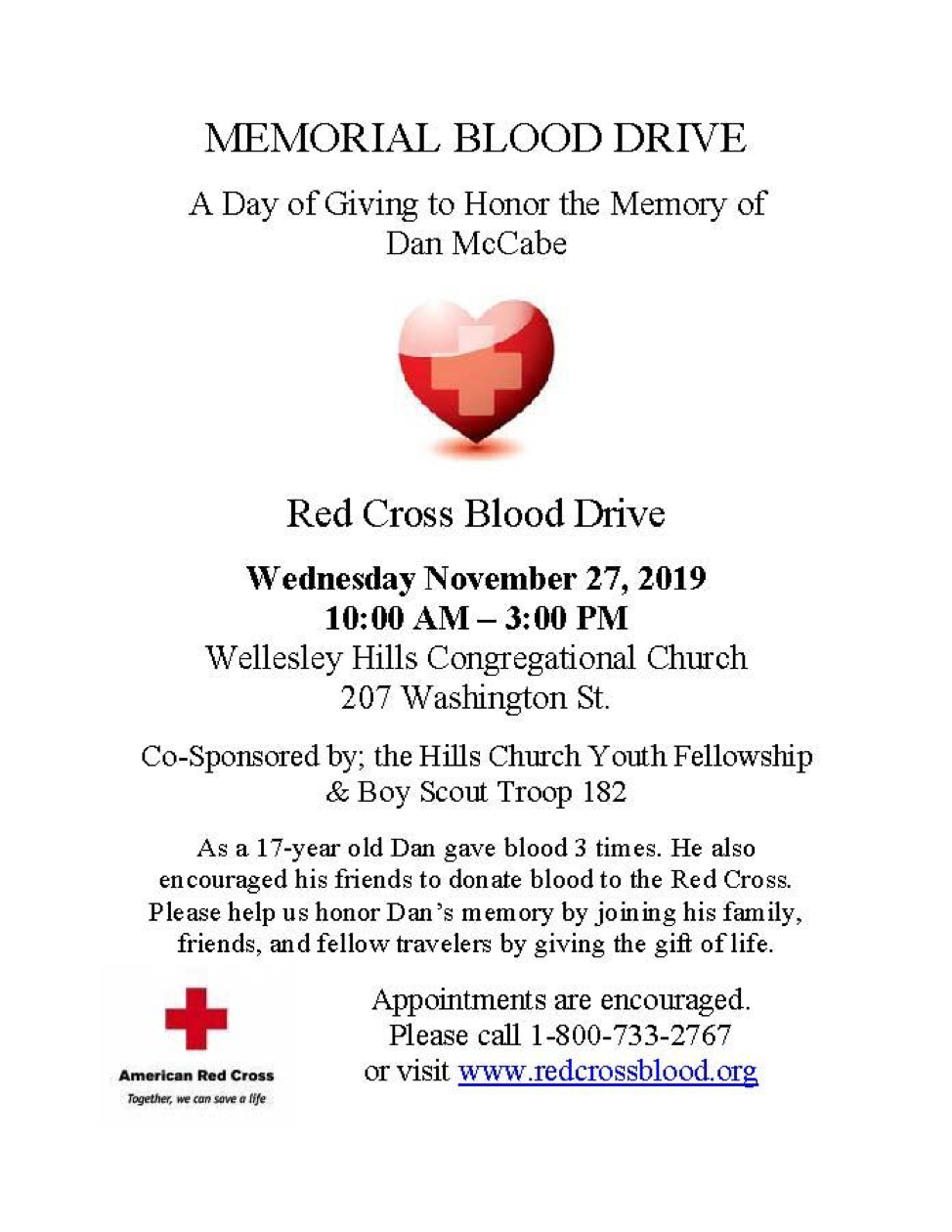 Wellesley Blood Drive