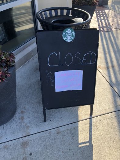 starbucks linden square closed sign