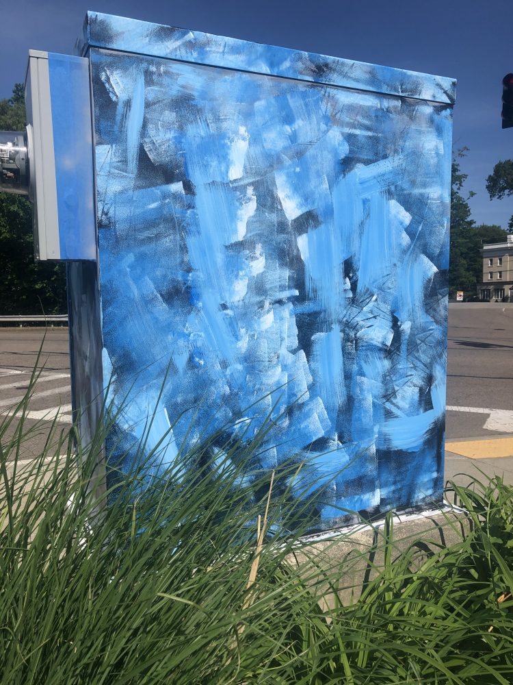 forest and washington electrical box painting art