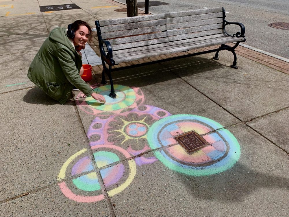 Color Wellesley Wonderful, chalk drawings