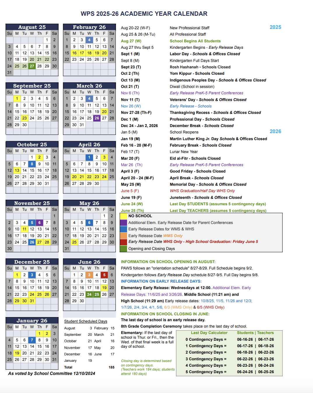 Wellesley Academic Calendar