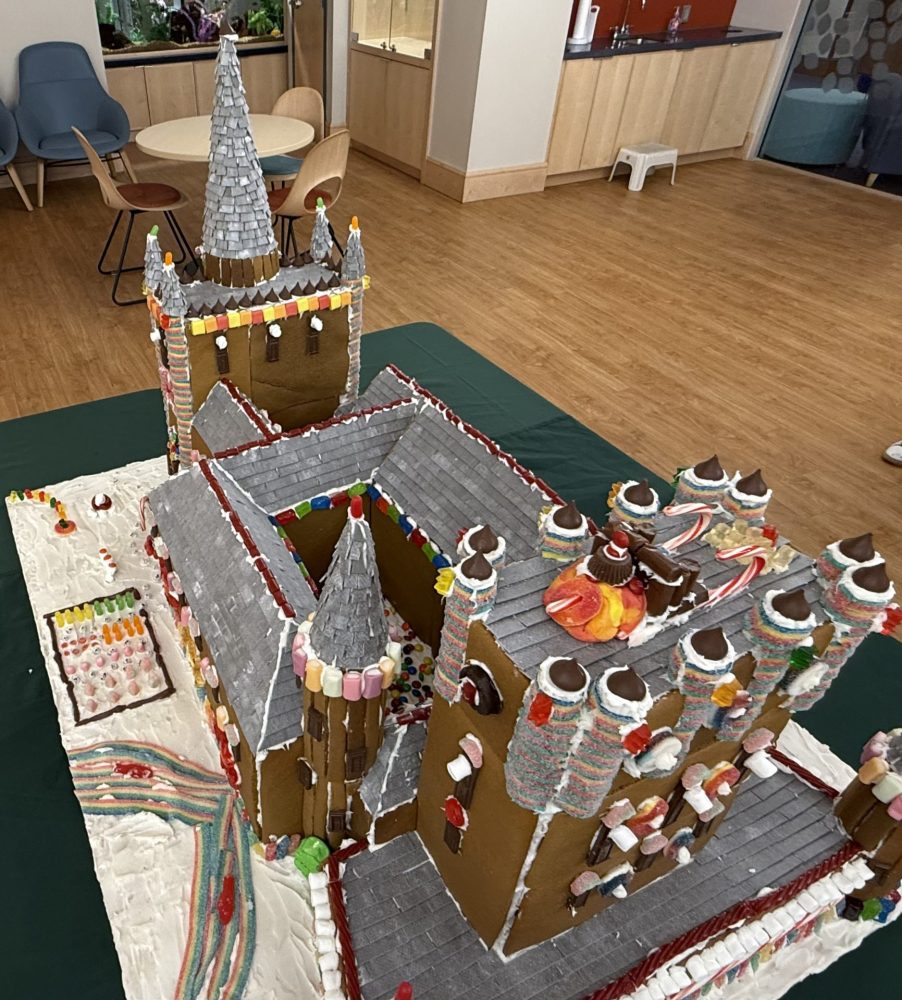 Gingerbread house at Wellesley Free Library