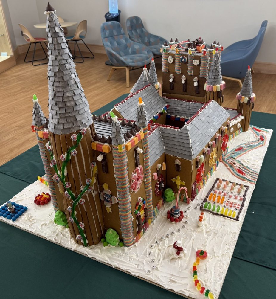 Gingerbread house at Wellesley Free Library