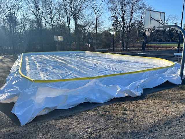 outdoor skating rink at Hunnewell basketball court