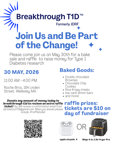 Type 1 Diabetes fundraiser poster