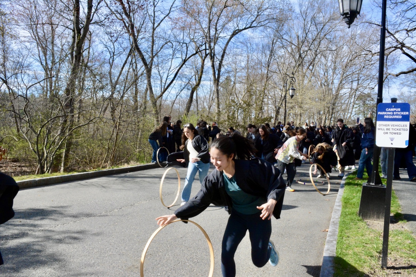 Wellesley College hoop rolling