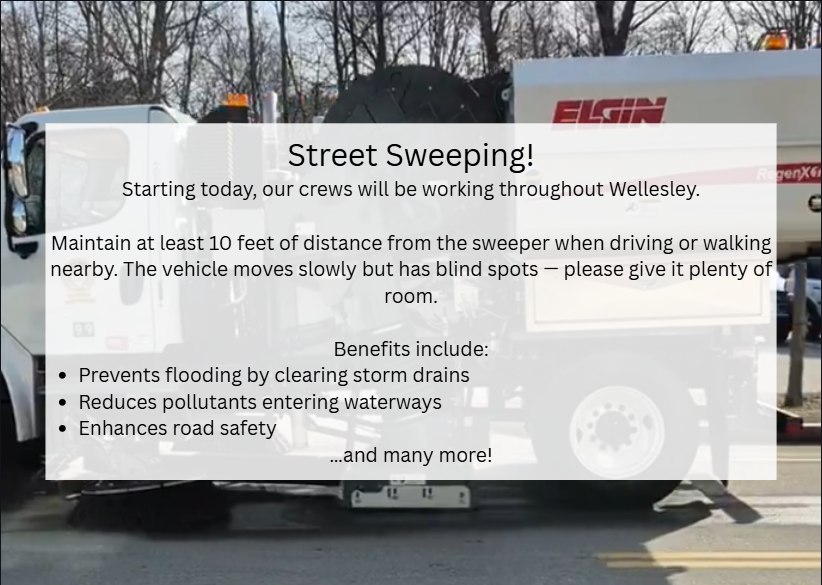 Street sweeping 2026, Wellesley