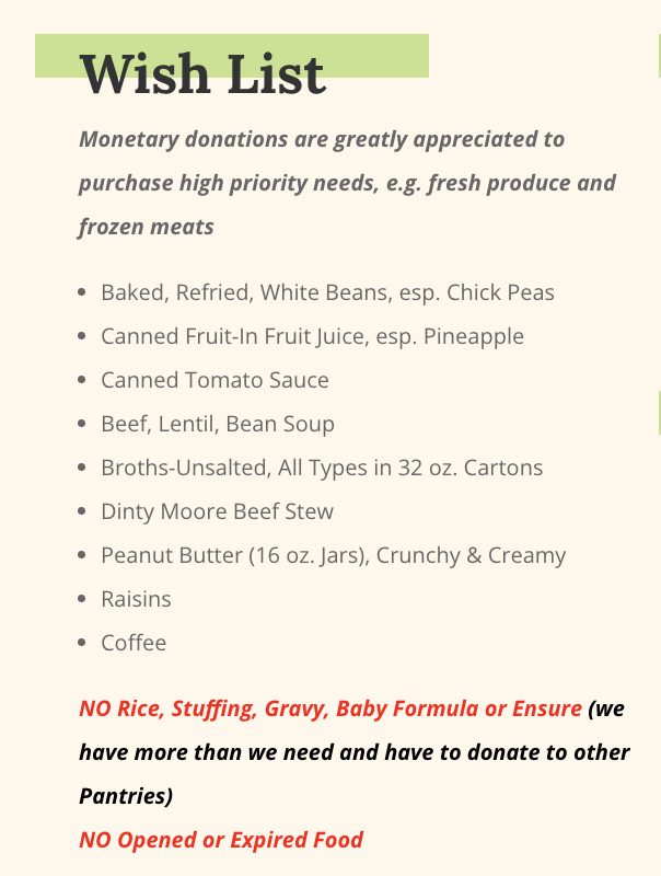 Wellesley Food Pantry, May 2026