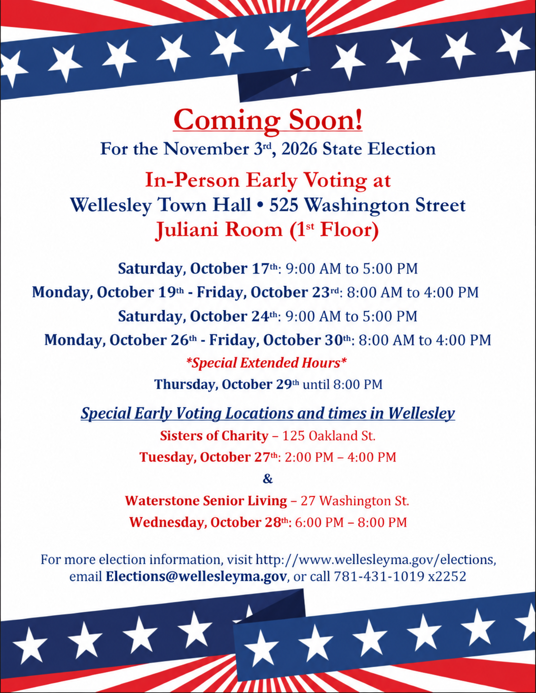 early voting october 2026