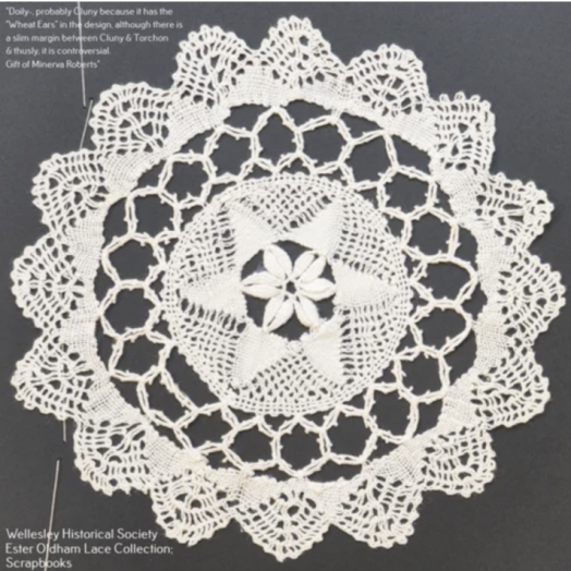 Samples from Esther Oldham Lace Collection, held by the Wellesley Historical Society
