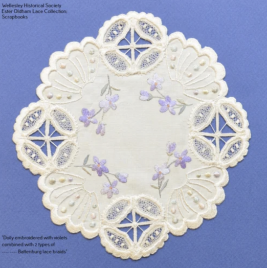 Samples from Esther Oldham Lace Collection, held by the Wellesley Historical Society